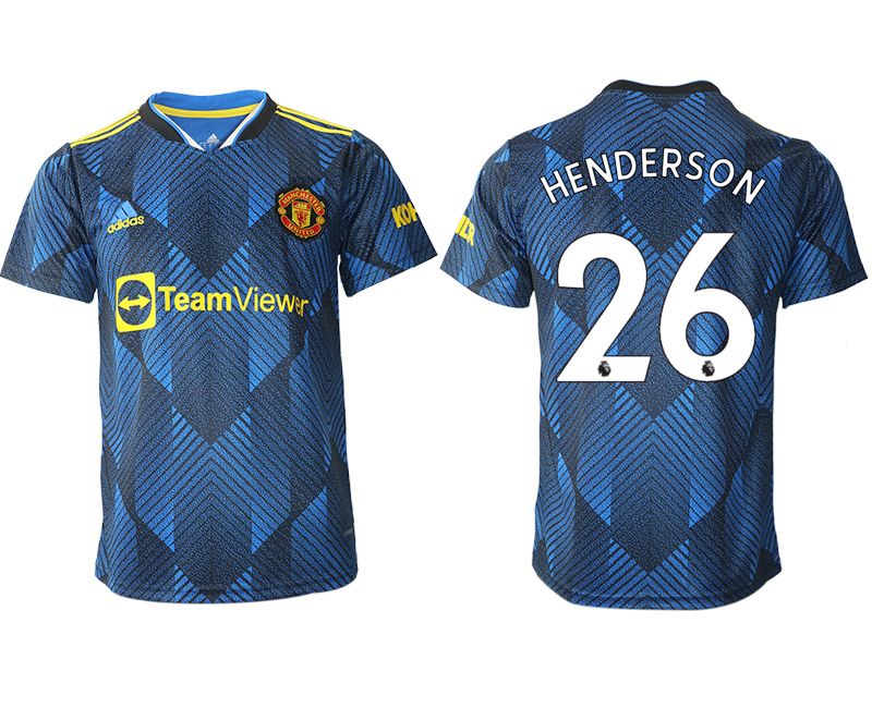 Men 2021-2022 Club Manchester United Second away aaa version blue #26 Soccer Jersey->manchester united jersey->Soccer Club Jersey